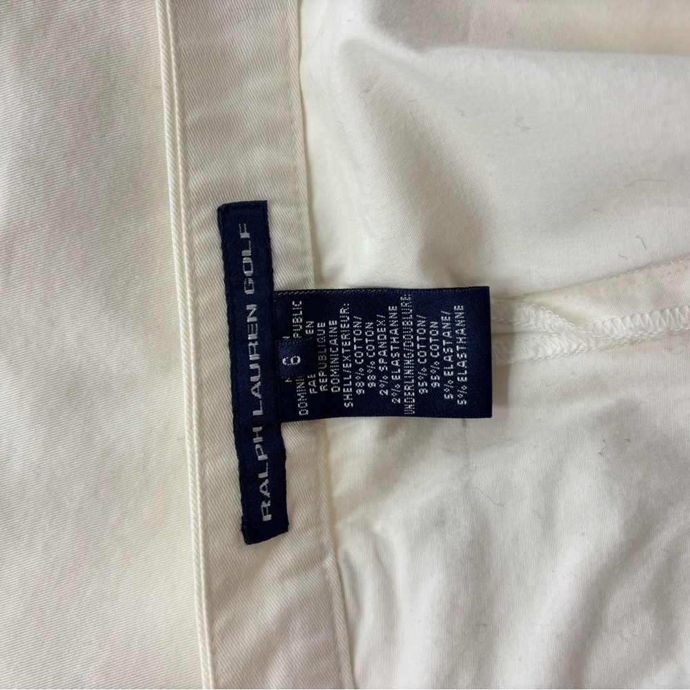 Vintage Ralph Lauren Golf White Cotton A-Line Skirt with Black Center Stripe - Picture 7 of 8